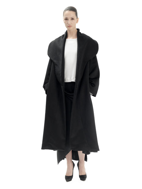 DRAPED BABY CAMEL COAT