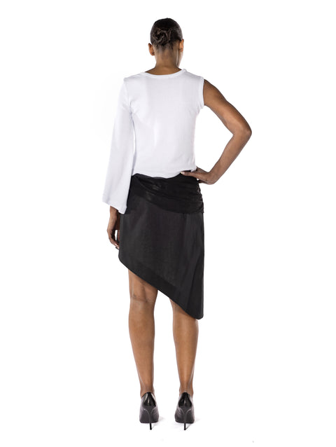 ASYMMETRICAL SLEEVE BLOUSE