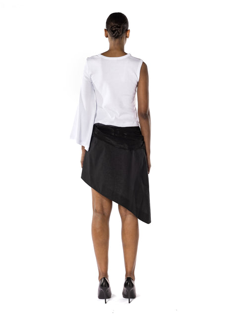 ASYMMETRICAL SLEEVE BLOUSE