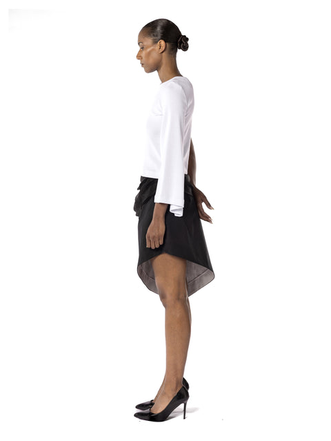 ASYMMETRICAL SLEEVE BLOUSE