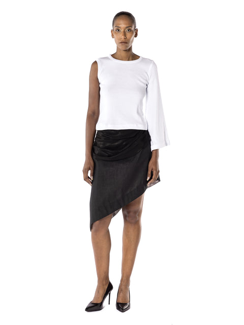 ASYMMETRICAL SLEEVE BLOUSE